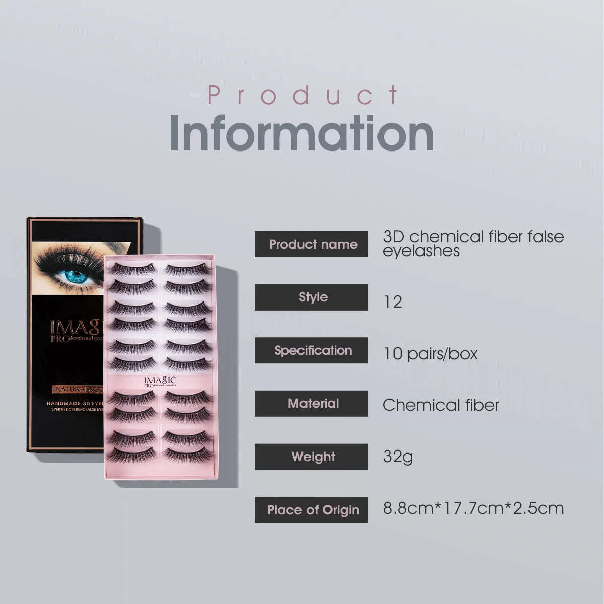 IMAGIC 10Pairs 3D Nerz Wimpern Groß Faux mit Benutzerdefinierte Box Natürliche Wimpern Großhandel Gefälschte Wimper Mehrweg Weiche Volumen