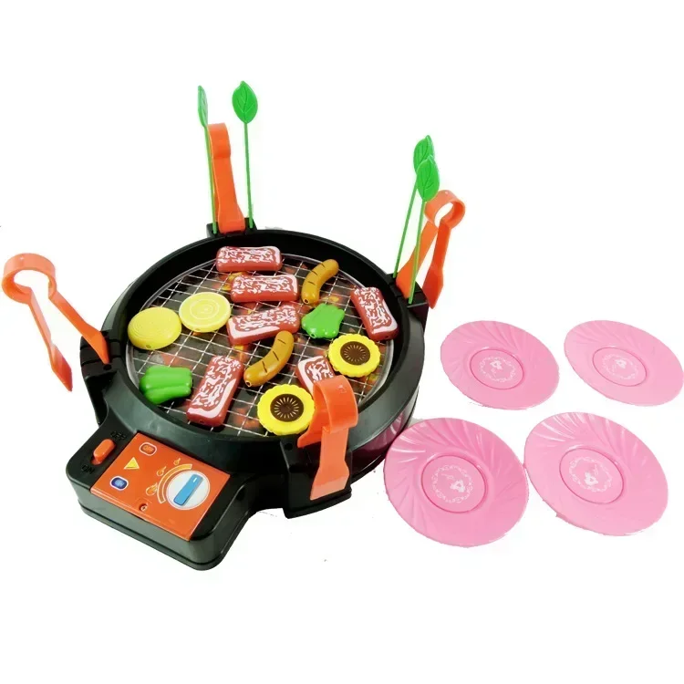 

Children's home cooking simulation appliance toy barbecue strip the skewers simulation food electric oven barbecue child toys
