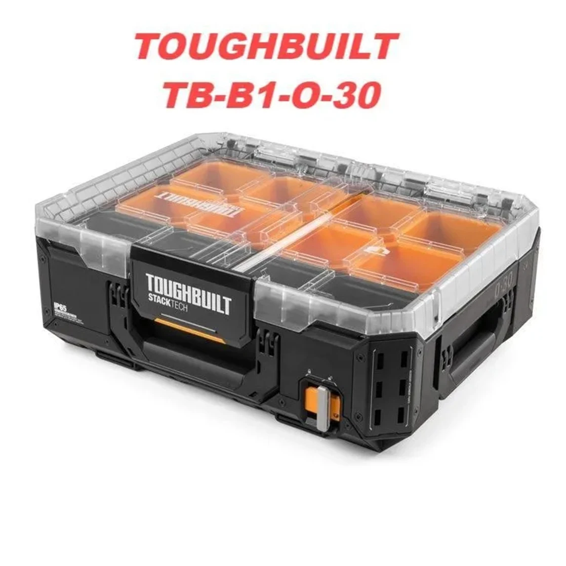 TOUGHBULILT TB-B1-O-30 Stacked Multi functional Storage Toolbox Thick Hardware Parts Toolbox Box