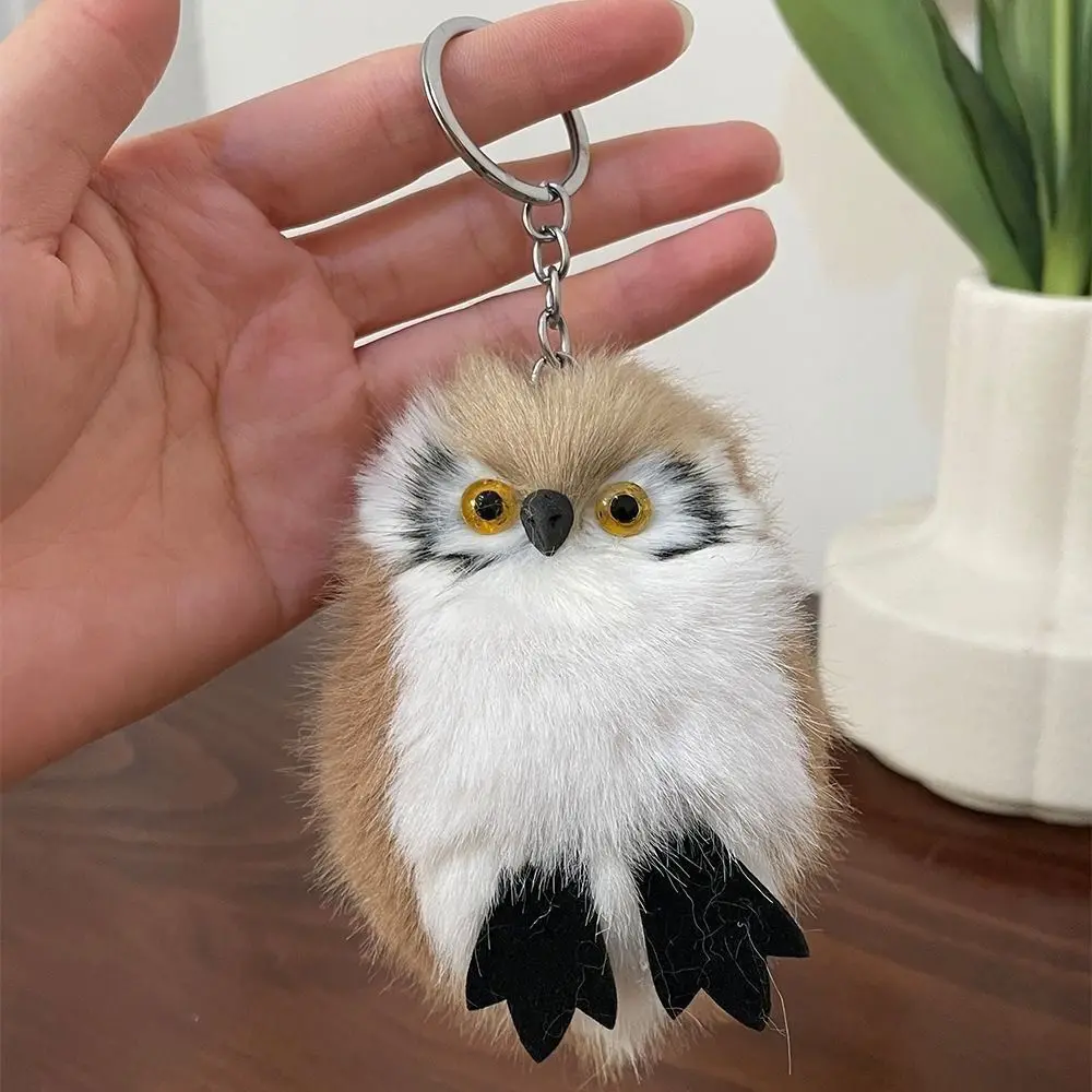 NEW Plush Owl Plush Keychain High imitation Milan marten Cartoon Car Key Chain Alloy Backpack Pendant