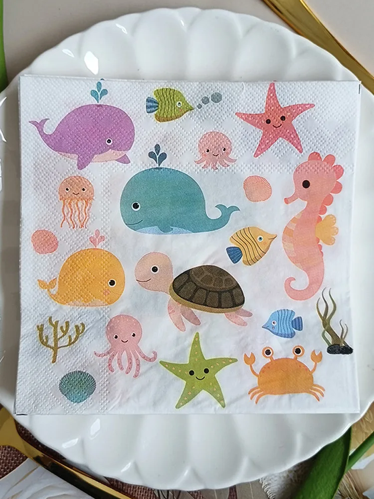   Tovaglioli da tavola stampati floreali Asciugamani Par Asciugamani caldi transfrontalieri Fazzoletti in fibra originale a due strati senza Fra...