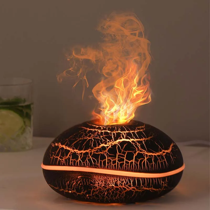Flame Aroma Humidifier, Color‑Changing Night Light Essential Oil Diffuser Portable Indoor Aromatherapy Air Humidifier