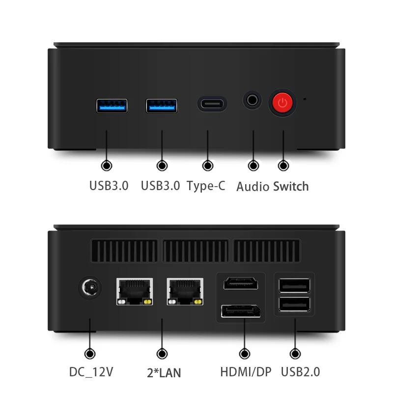 كمبيوتر مكتبي صغير بدون مروحة N100 N150 COM مع WIFI وDDR4 لخيارات توصيل الولايات المتحدة/الاتحاد الأفريقي/CN للأعمال #4