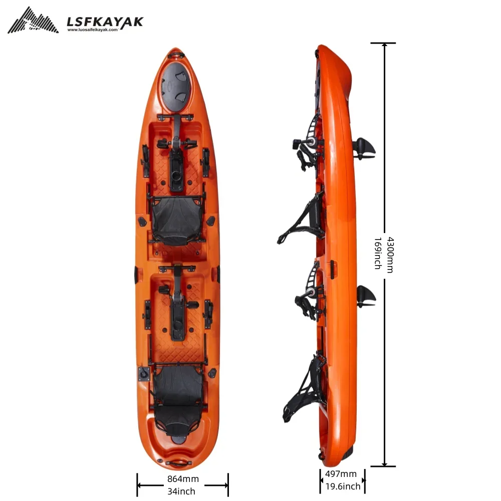 Hot Sale 14FT  Pedal Kayak Sea Boat Fishing Kayak