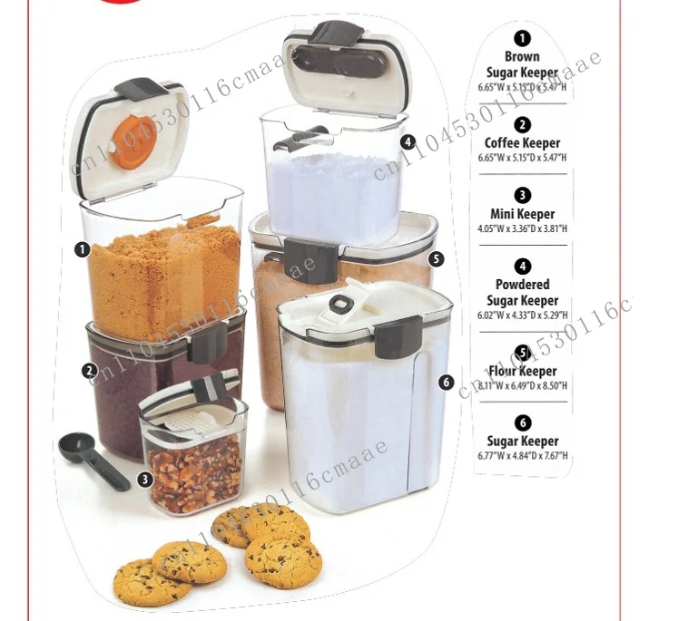 Food grade sealed tank Plastic thickened transparent storage box Square snack storage tank Grain storage tank