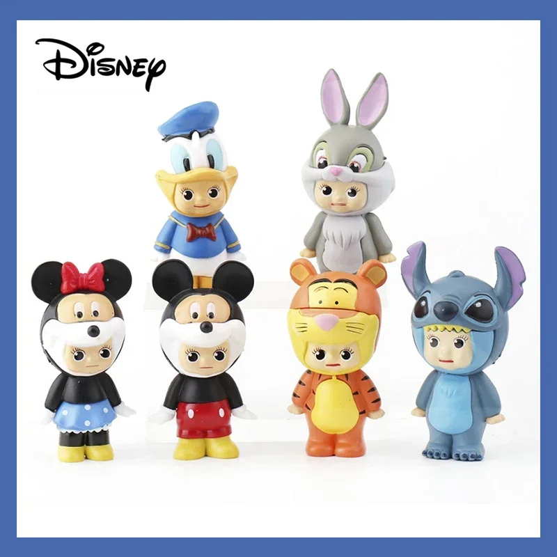 Stitch Angel Baby Face Doll Cos Disney Collection Figures Mickey Mouse Donald Duck Cute Doll Gift Toy