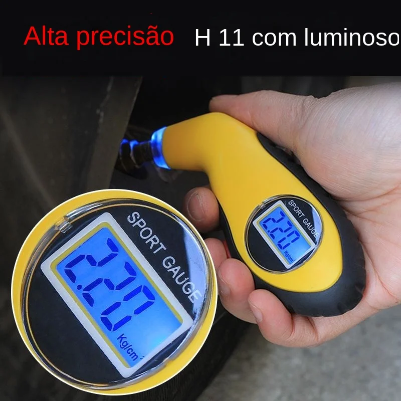 Portátil Digital LCD Pneu Medidor De Pressão De Ar, Pneu Tester Ferramenta, Ferramenta De Segurança Do Carro, Handheld Pneu Medidor
