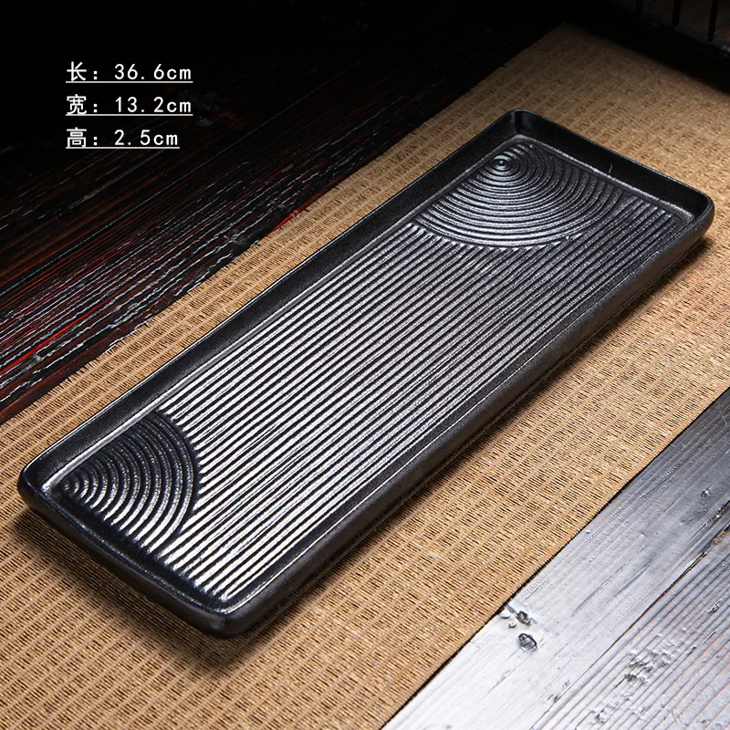 Dry bubble tray ceramic simple whole piece Chinese and Japanese tea table water storage tea tray retro home 6