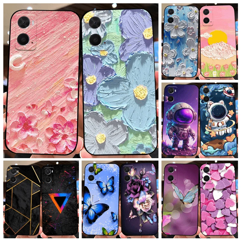 For Oppo A36 4G Case PESM10 Soft TPU Silicone Painted Phone Cover For Oppo A76 A96 4G Coque CPH2375 CPH2333 Shockproof Bumper