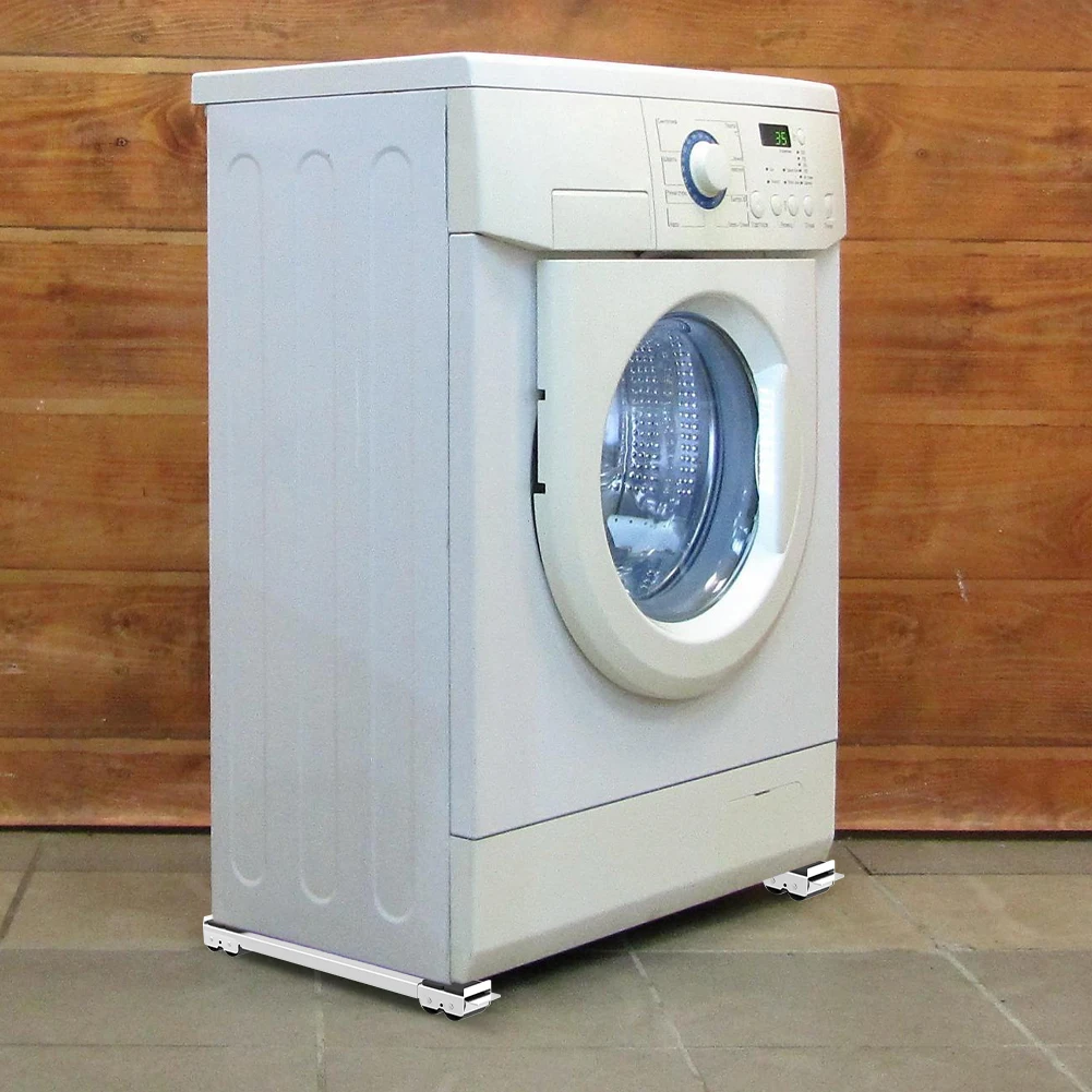 

2 шт. рельс с колесами, нескользящий держатель для холодильника, выдвижной мобильный ролик для стиральных машин, холодильник