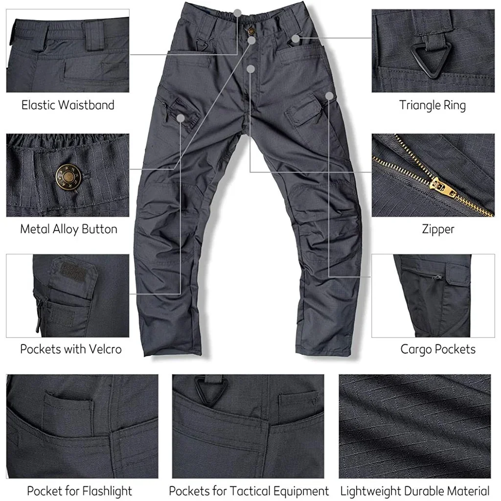 Plus Size 6XL Military Tactical Pants Men City SWAT Combat Army Trousers Many Pockets Waterproof Casual Cargo Pants Male
