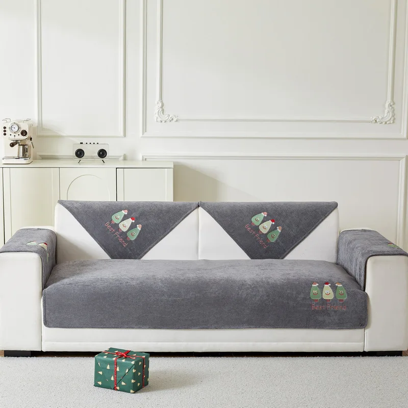 

Чехол для дивана в скандинавском стиле из синели для гостиной, нескользящие чехлы для полотенец для дивана, 4 сезона, L-образный угловой диван, коврик для сиденья, домашний декор