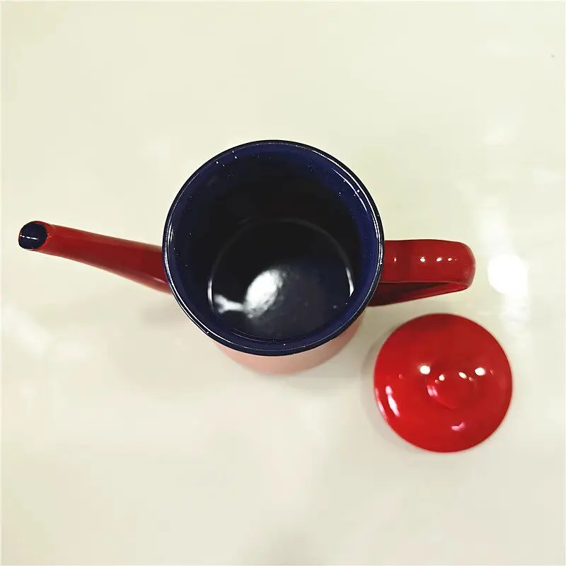 Enamel 1.1L Coffee Pot Oil Pot Milk Tea Enamel Pot Cold Water Household Utensils Can Open Fire Induction Cooker Cookware - view 4