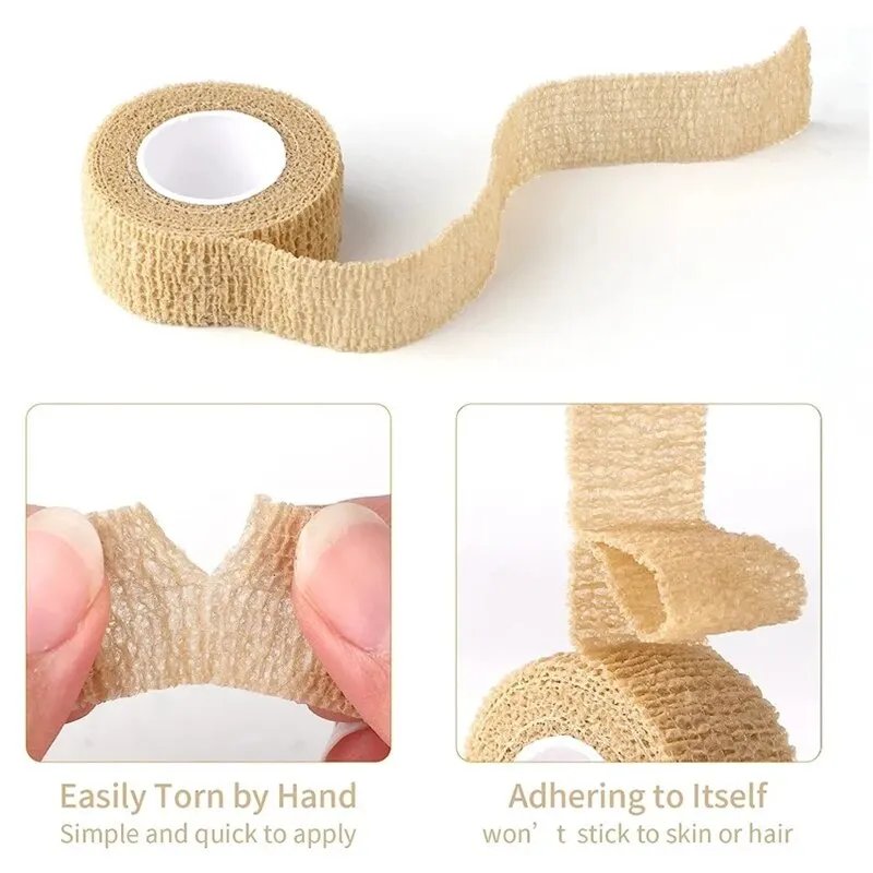 3pcs Self Adhesiv Disposable Elastic Bandages 2.5cm*4.5m for Handle Tube Tightening Gauze Tape First Aid Tool Tattoo Accessories