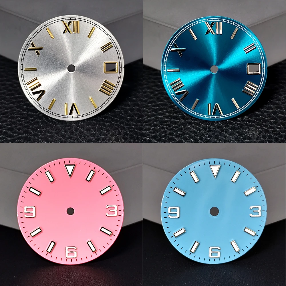 28.5 قطر تاريخ ساعة الطلب مضيئة الهاتفي مناسبة ل NH35/NH36 حركة الملحقات ساعة أجزاء الطلب العقيمة