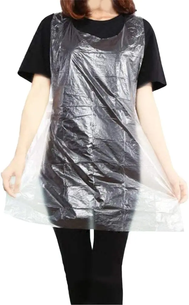 

Disposable Plastic Aprons 50-Pack for Painting, Cooking, Cleaning, BBQ