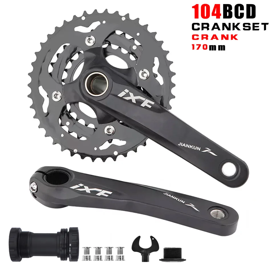 IXF MTB bike crankset bicycle hollow integrated crank modified single disc 104BCD 32 34 36 38 40 42T crankset bottom bracke