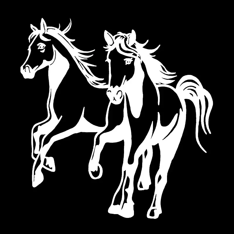 19 * 20CM Two Steeds Stylish Design Window Bumper Motorcycle Accessories Decoration Vinyl Car Stickers