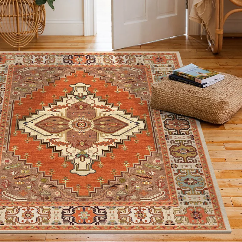 

Europe Living Room Carpet American Countryside Style Area Rug Light Luxury Ethnic Bedroom Rug High-end Feeling Home Large Floor