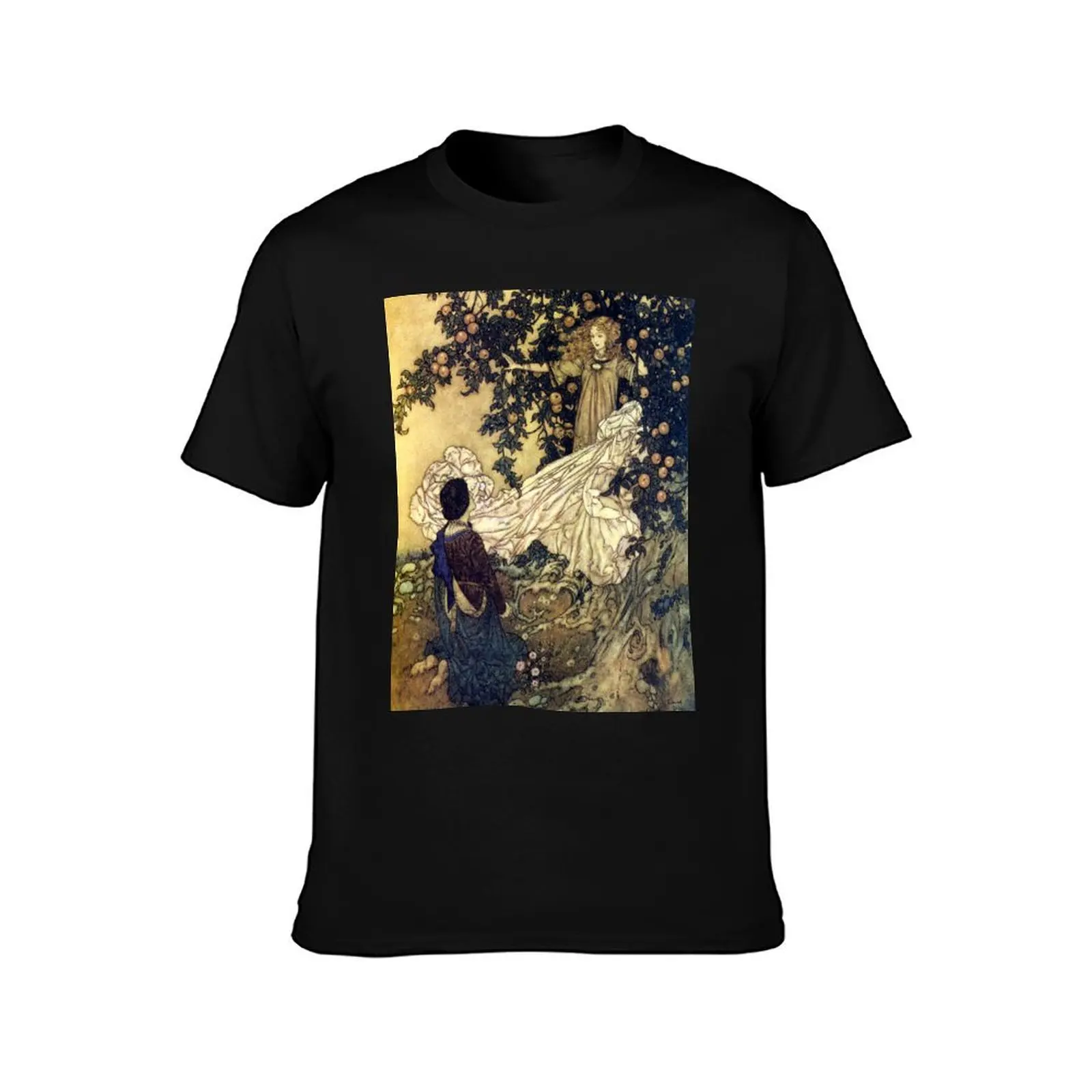 Edmund Dulac - The Garden of Paradise Fairy T-Shirt Plus Size Lightweight Top T-Shirt