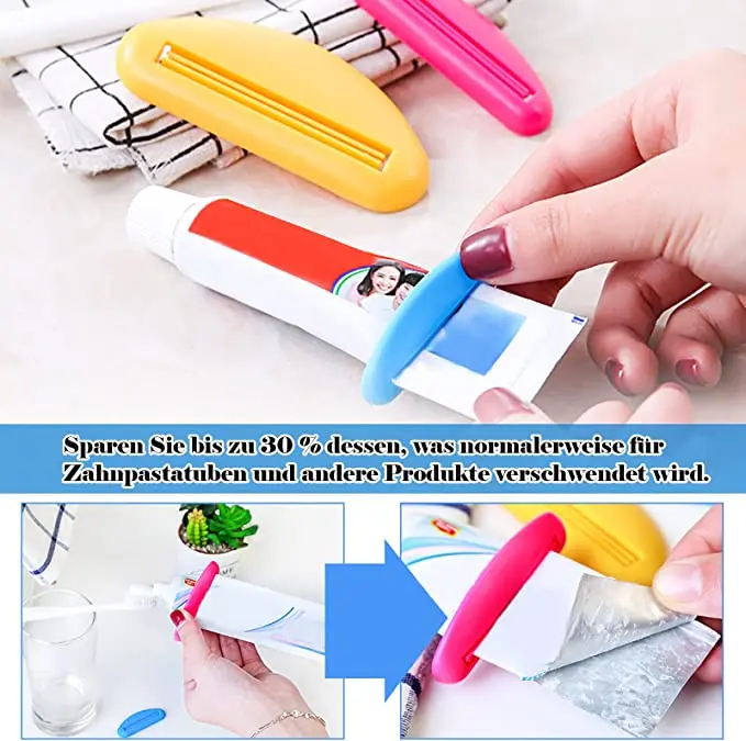 9 Pieces Toothpaste Dispenser Cream Squeezer Hand Cream Extruding Clip