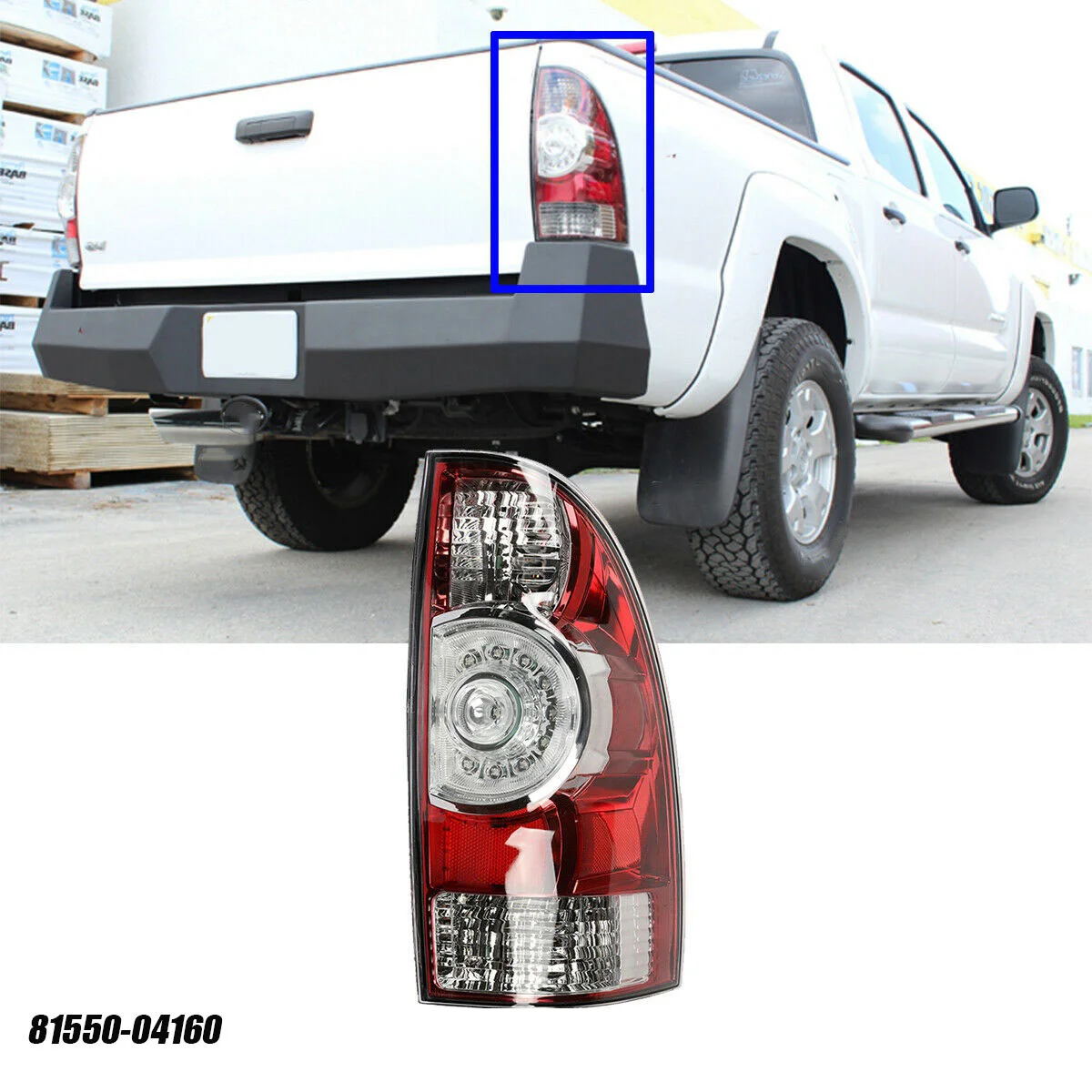 Right Rear Combination Tail Light Assembly 81550-04160 for Toyota Tacoma 2005-2015 Car LED Taillamp Brake Light