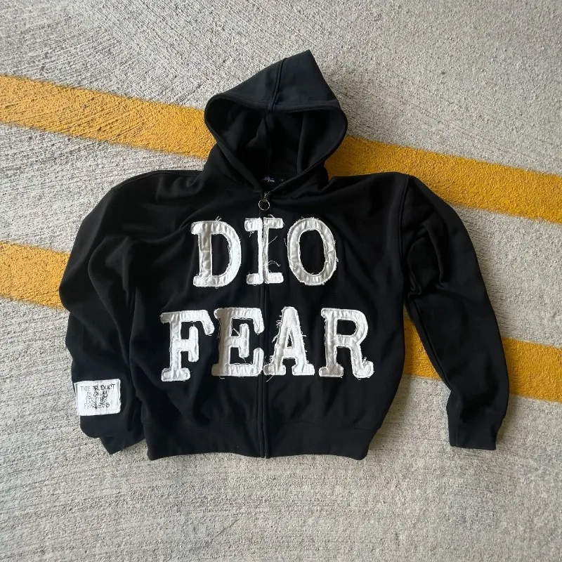 

2024 new high street men anime printed sportswear streetwear retro trend brand Hoodie Harajuku hip hop loose zipper hoodie