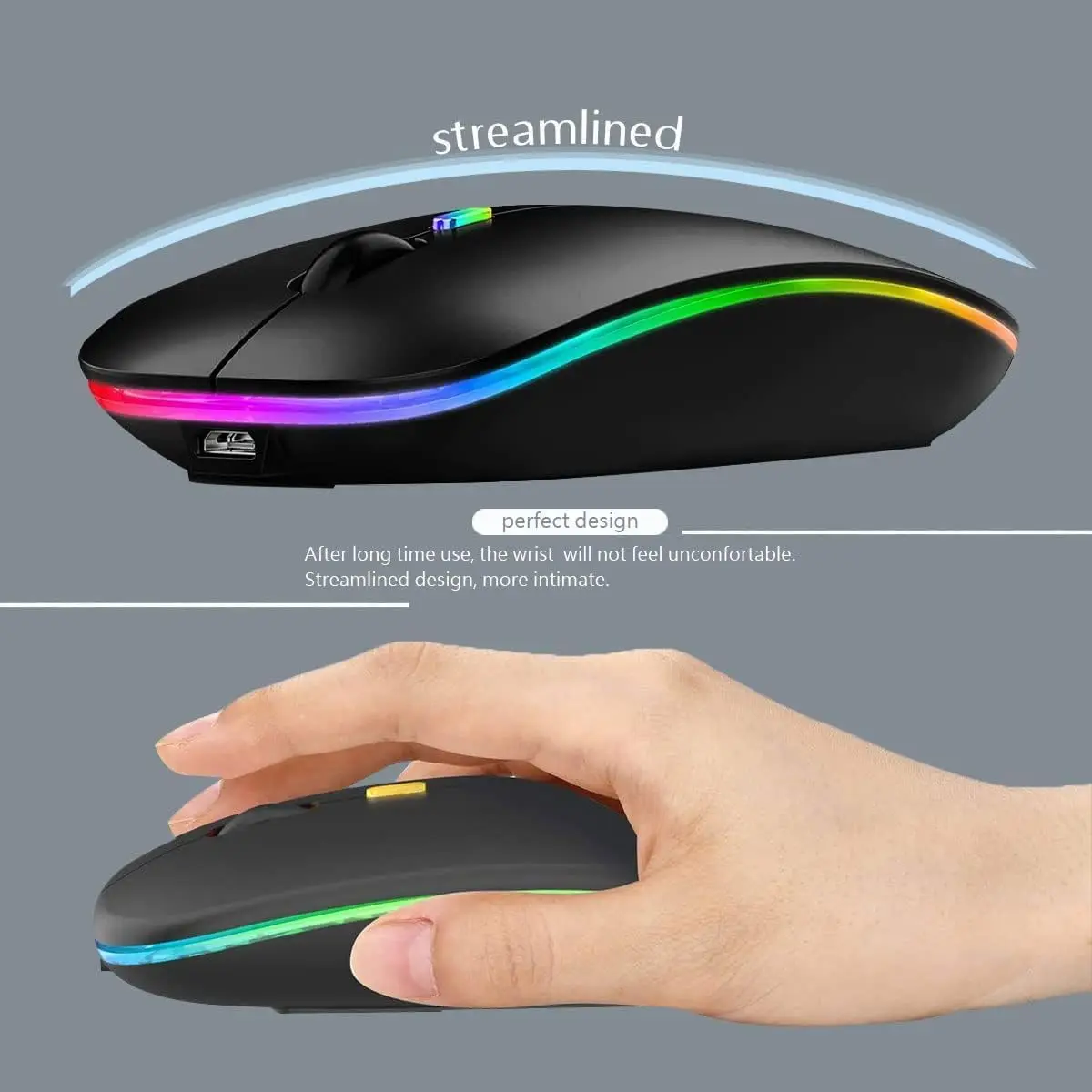 Mouse Bluetooth Wireless LED Dual Mode Mouse portatile sottile silenzioso ricaricabile Mouse portatile Dual Mode 15 pezzi