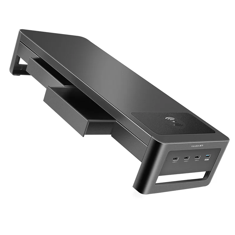 Monitor Overhead Computer Desk Accessories Charging Strap Drawer Storage Box Holder USB Wireless Charging Monitor Holder