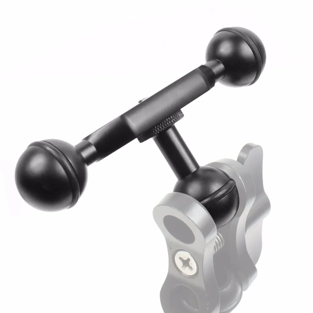 Aluminiumlegierung Tauchen Licht Taschenlampe Dual Kugelgelenk Arm und 2 Schmetterling Clip Klemmhalterung für Unterwasserfotografie Kamera – Detail 10
