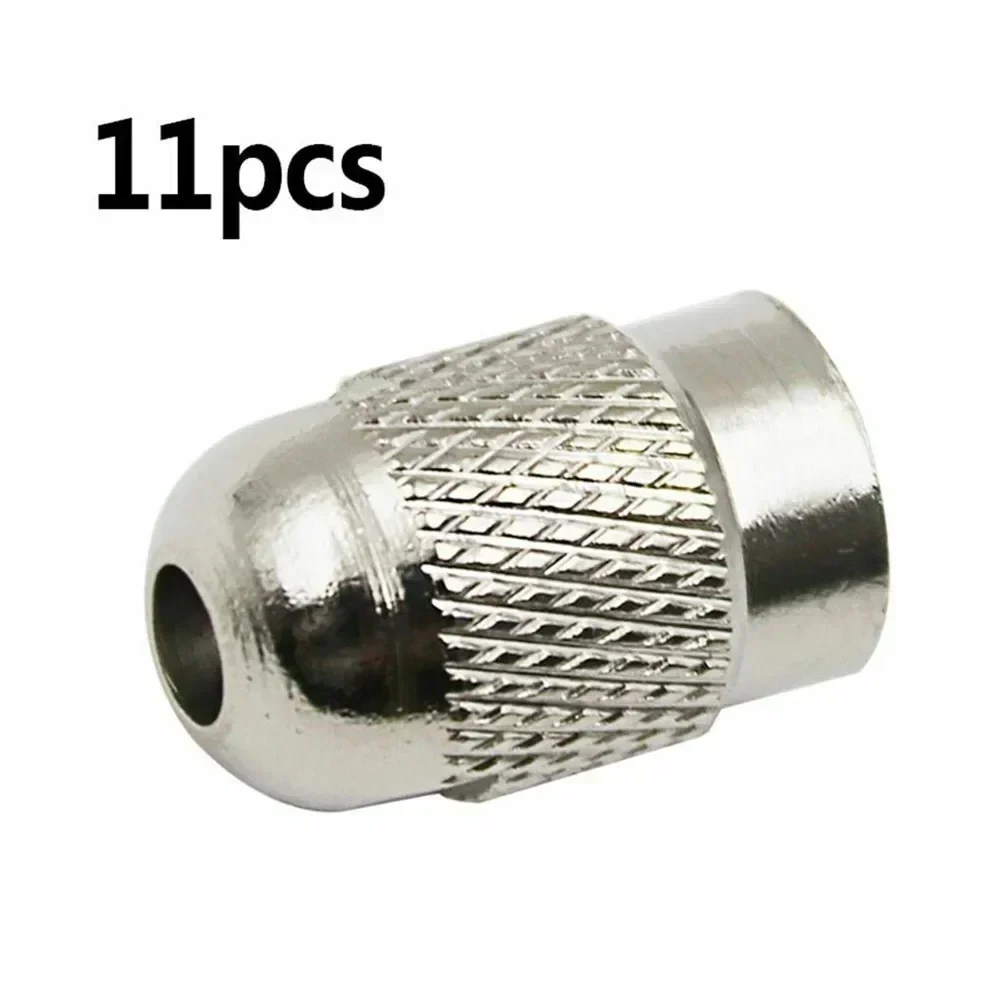 11Pcs 0.5-3.2mm Mini Drill Chuck Electric Drill Motor Shaft Fixture Brass Collet Copper Cap Axis Drill Collets