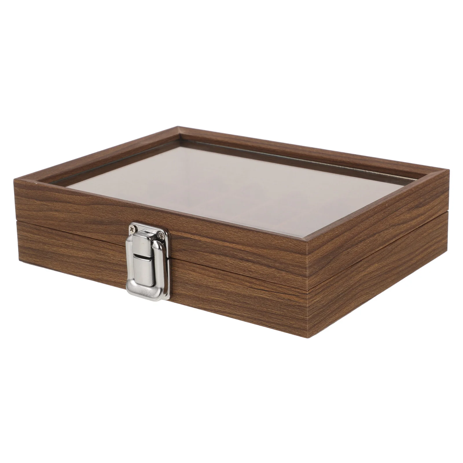 Jewelry Box Large Capacity Walnut Wood Ring Earring Storage Organizer Glass Lid Display Case For Women Jewelry Storage