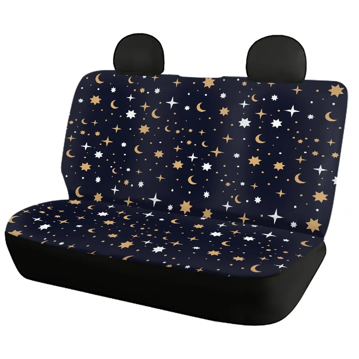 Car Seat Covers Front Back Moon Print Easy Clean Car Seat Cushion Cover Anti-Slip Stars Design Car Accessoies Seat Protect 4pcs