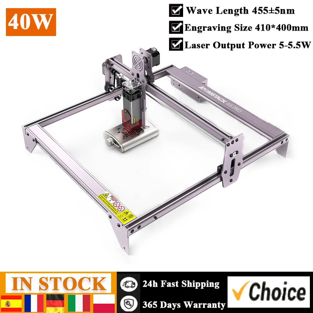 40W Laser Engraver CNC Desktop DIY Laser Engraving Cutting Machine with 410x400 Engraving Area Spot Compressio n Eye Protection