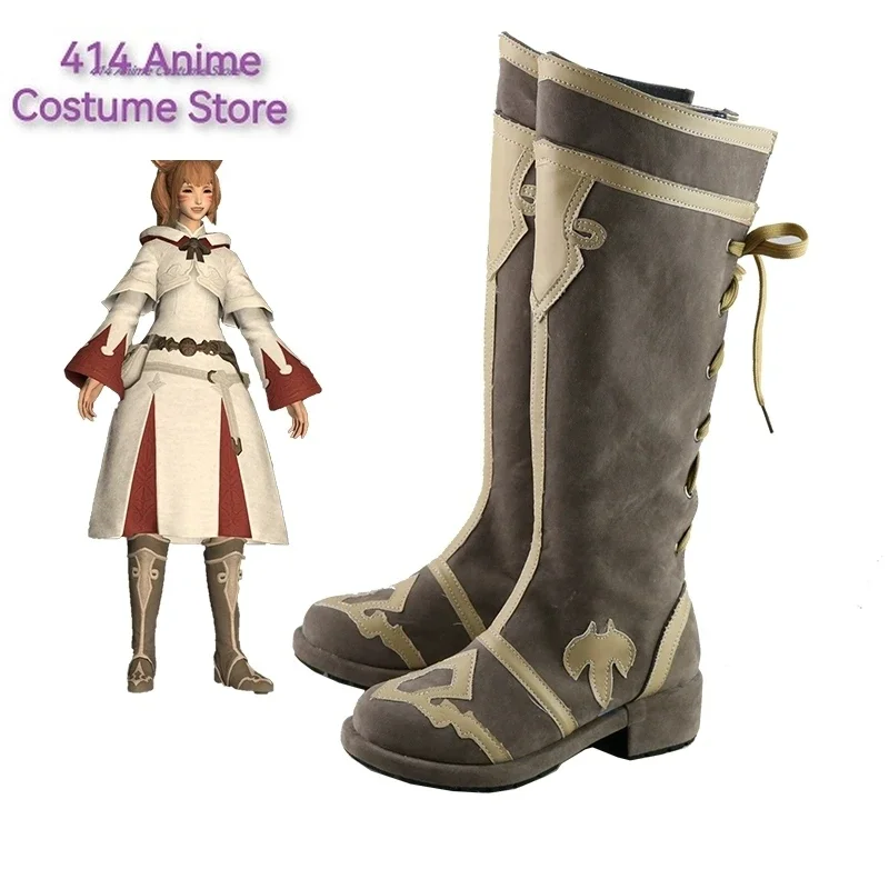 Ff14 Wit Magisch Schooluniform Halloween Carnaval Feest Cosplay Schoenen Laarzen Kostuum