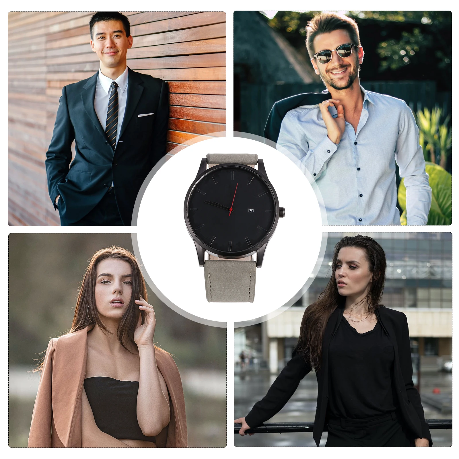

Quartz Watch Unisex Casual Stainless Steel Buckle Glass Dial Fashion Vintage Timepiece Calendar Precise Movement Durable Strap