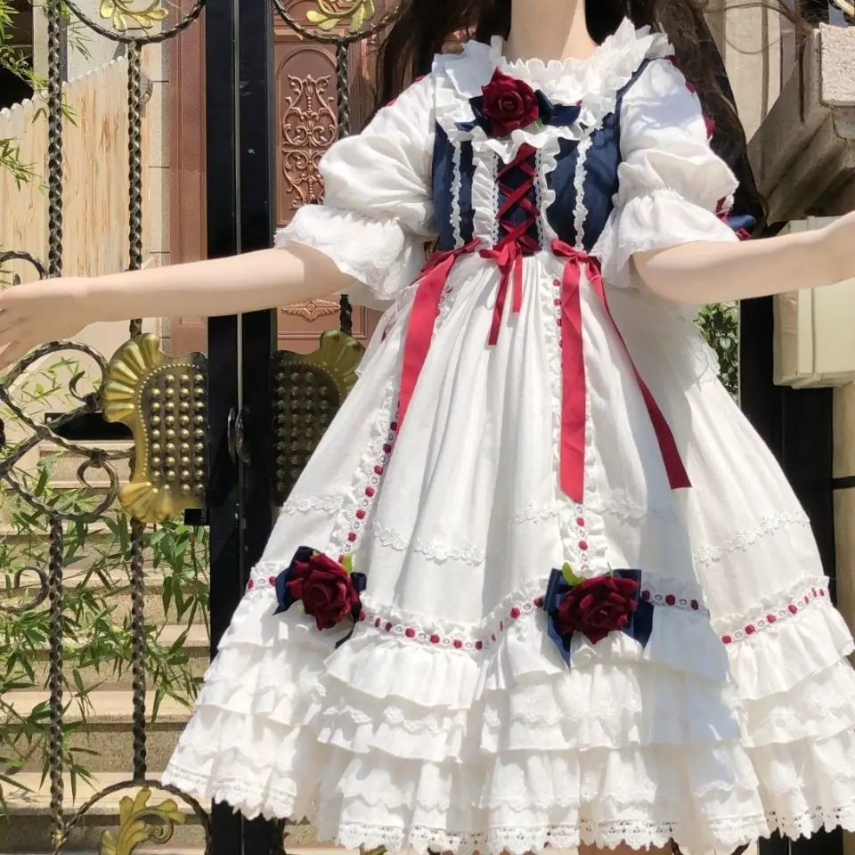 

MAGOGO Daily Design Summer Long OP Lolita Princess Dress for Women Flower Victorian Dresses Japanese Sweet Lolita Clothing