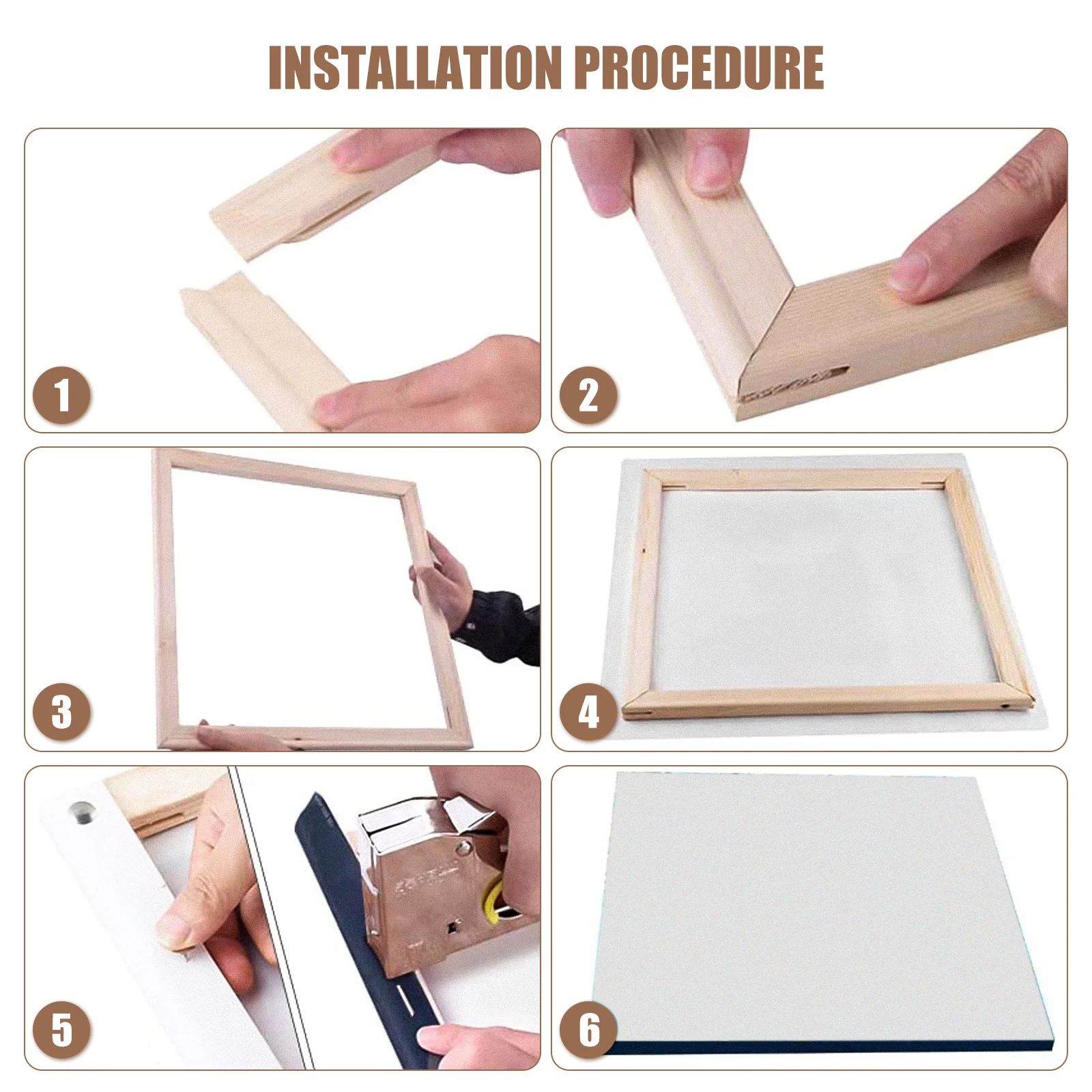 مجموعة واحدة من إطار قماش اللوحة الزيتية الخشبية الصلبة سهلة التركيب ملحقات فنون ذاتية الصنع إطار صورة عملي لللوحات الزيتية #1