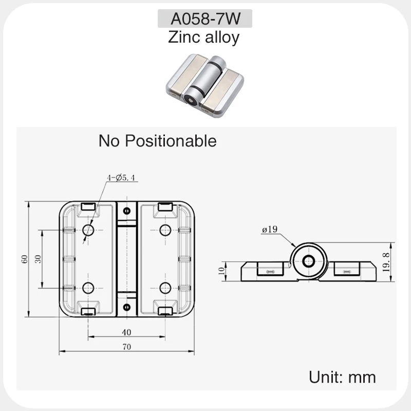 Factory Pin Zinc Alloy CL058-7 Position Hinge Large Distribution Box Switch Control Heavy Middle Cabinet Door Buffer Hinge