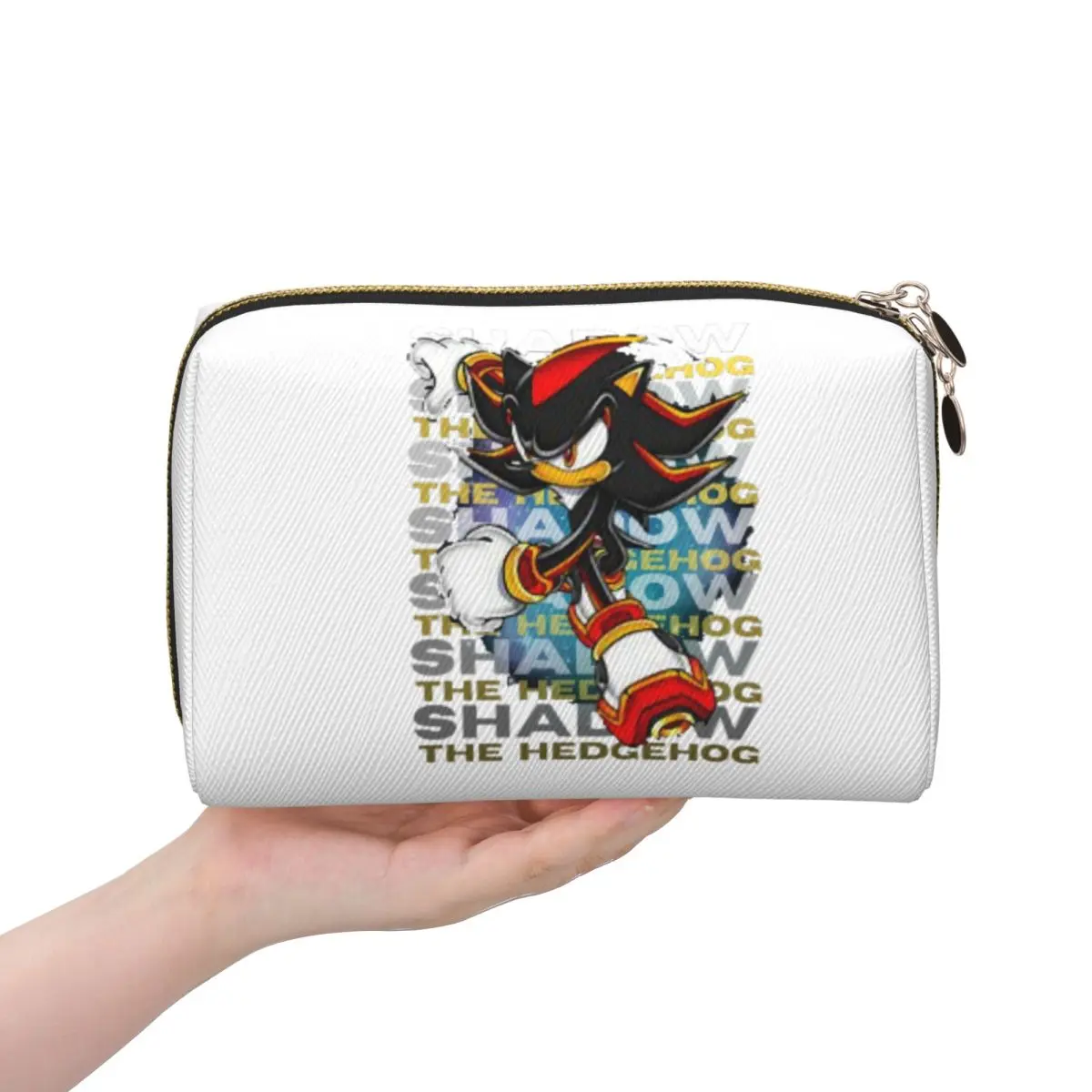 Shadow The Hedgehog Sonic Poster Women Cosmetic Bag Travel Makeup Organizer Pouch Toiletry Storage Dopp Kit Case