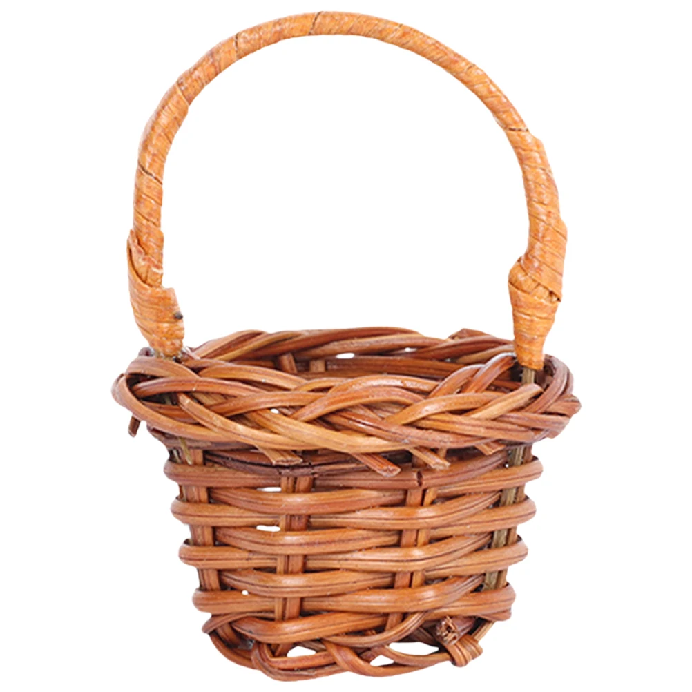 

Mini Rattan Woven Baskets H Decorative Picnic Small Baskets Storage Tiny Flower Plant Tiny Basket Vase Home