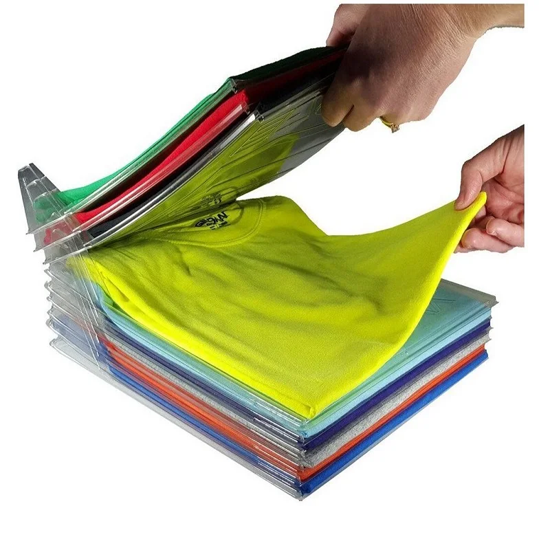 10pcs/set Fast Clothes Fold Board Clothing Organization Shirt Folder Travel Backpack Closet Drawer Stack Home Document Storage