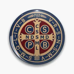 성 베네딕트 메달 소프트 단추 핀, 귀엽고 재미있는 만화 선물, 연인 금속 패션 모자, 여성 칼라 장식 브로치, 옷깃 핀