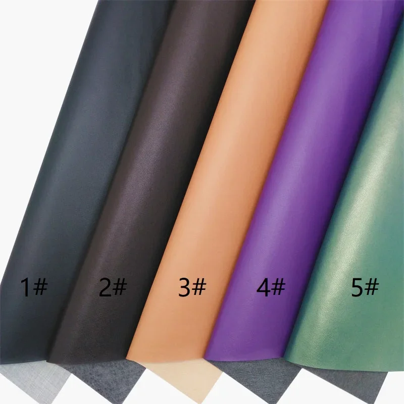 0.6MM Thin Nappa Faux Leather Fabric sheets Woven Backing Smooth Synthetic Leather  for Buttons Bows DIY Craft 8.2\