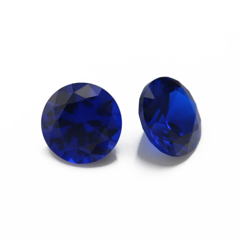Blaue synthetische Spinell-Steine, runder Brillantschliff, 1 mm–12 mm, lose Edelsteine zur Schmuckherstellung, 112 # 113 # 114 # Farbe – Detail 13