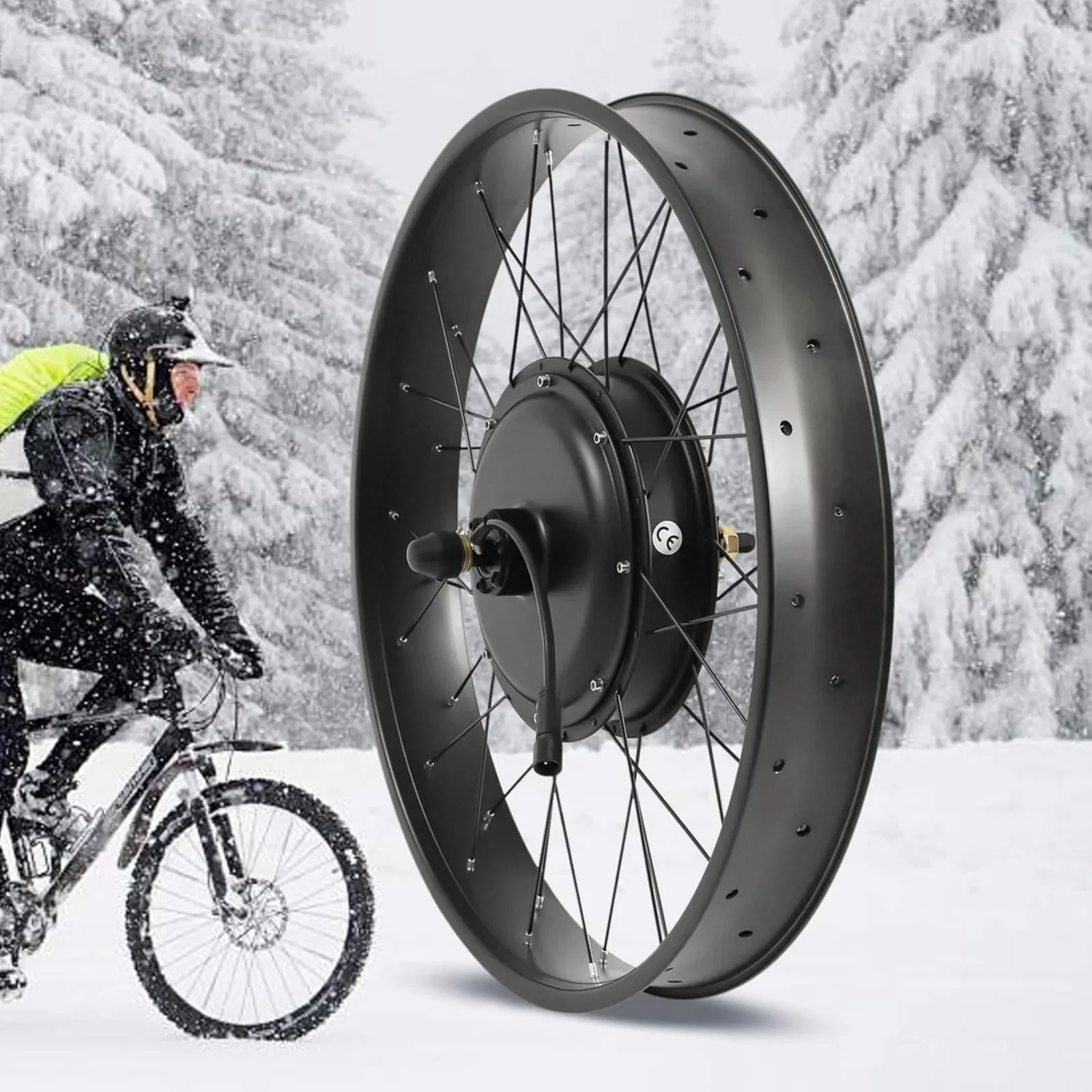 

Electric Bike Conversion Kit, 26" 1200W Fat Tire Rear Wheel E-Bike Conversion Kit Snow Bike w/ LCD Display& 5-Speed Adjustable