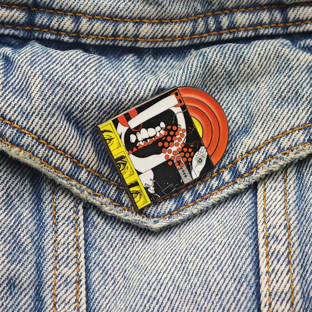 Foo Fighters – Ihre Lieblingsspielzeug-Brosche, Alternative Rock Band, Anstecknadel, Abzeichen in Form einer roten Vinyl-Schallplatte, Musik-Fan-Schmuck, Geschenk. – Detail 8