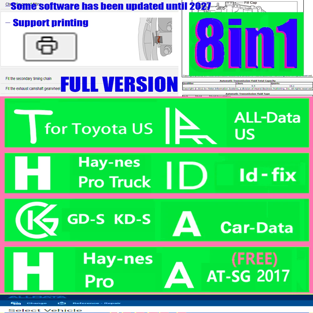 Alldata US Hay‑nes Pro G‑DS 8-in-1 Package Online Account Auto Repair Software Repair Manual Wiring Diagram Deluxe Full Version