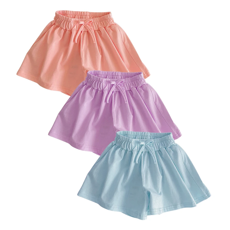 

Girls Bow Shorts Kids Ballet Dance Skirt Children Summer Tutu Layered Candy Color Ruffle Casual Clothes