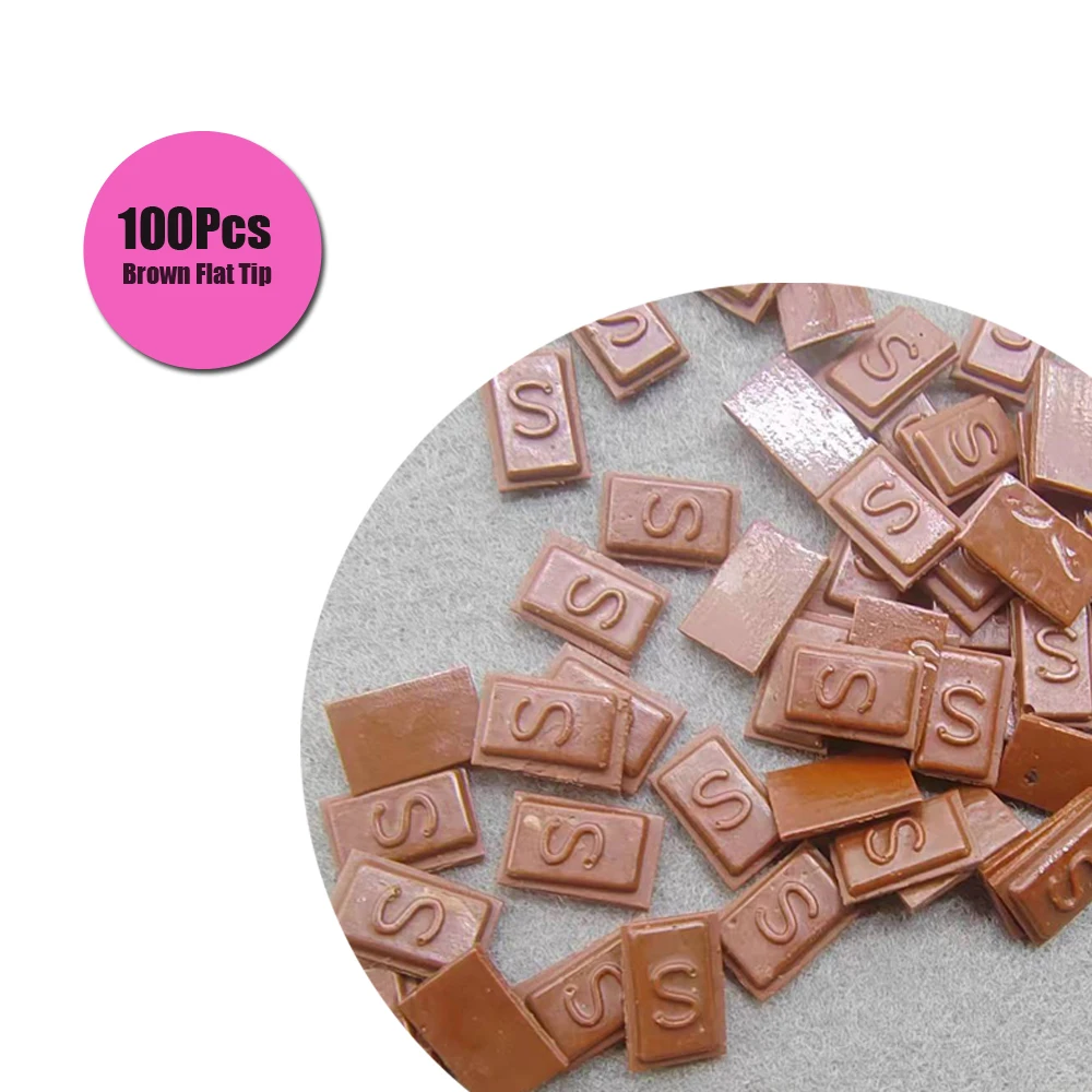 Rebonded Flat Tip Keratin Glue Rebonded Tip 100pcs Flat Tip Keratin Tips for Human Hair Extensions Tools  Keratina Hair Rebonded